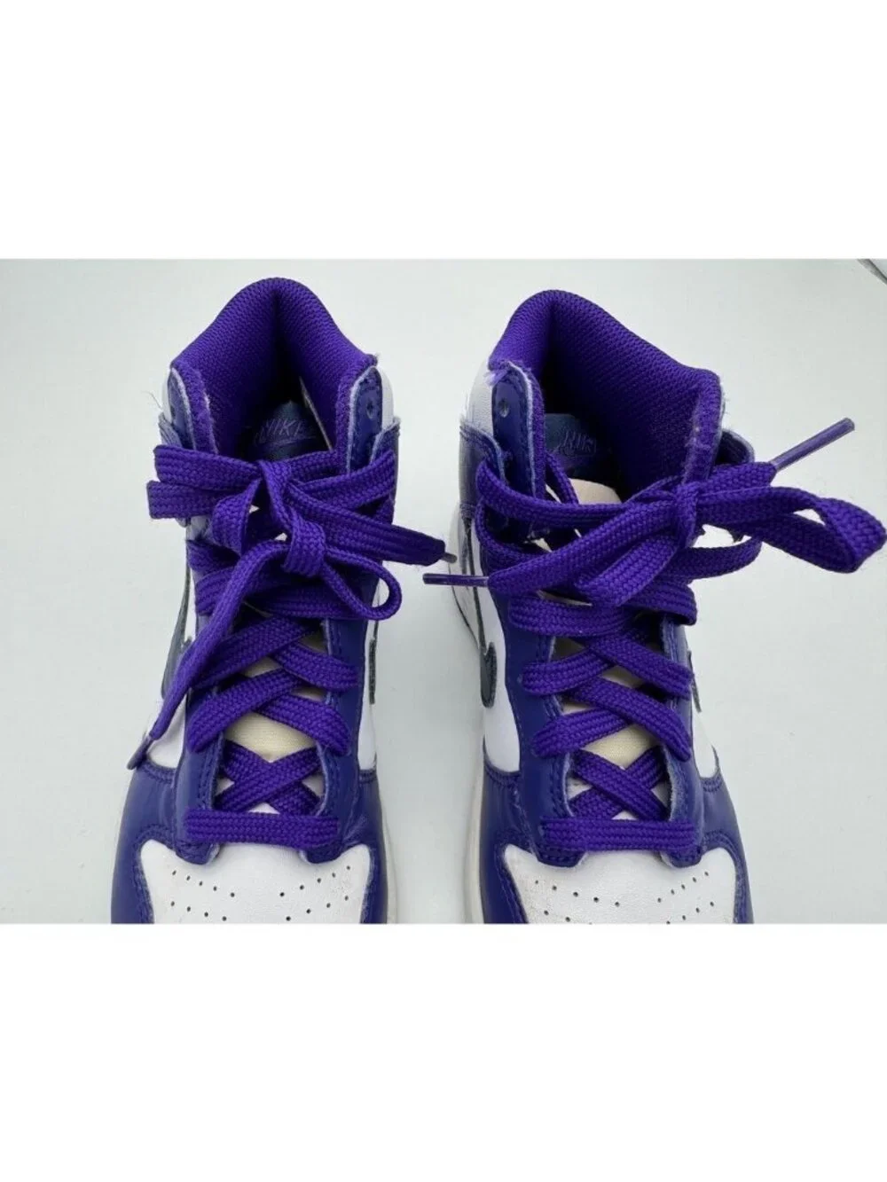 Nike Dunk High Sneakers DH9753-100 Electro Purple/Navy/White Shoes Youth Size 1Y